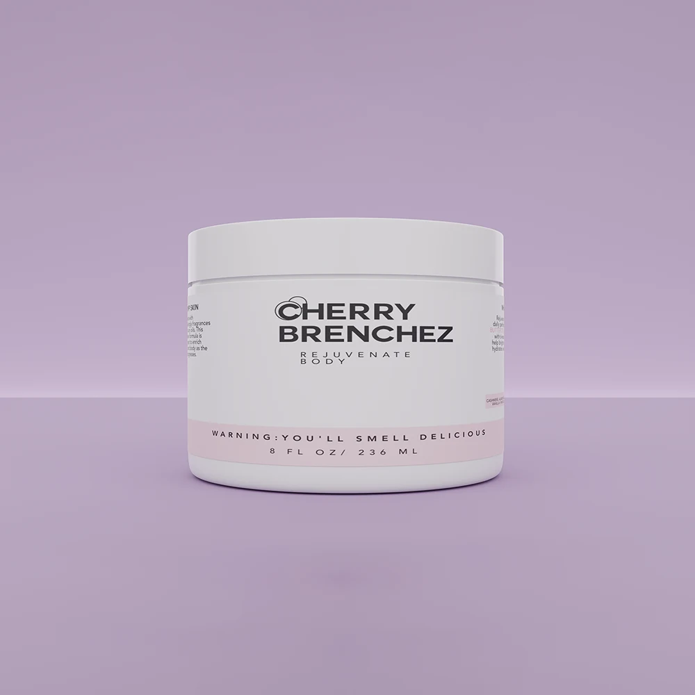 A skincare jar in a lavender product scene